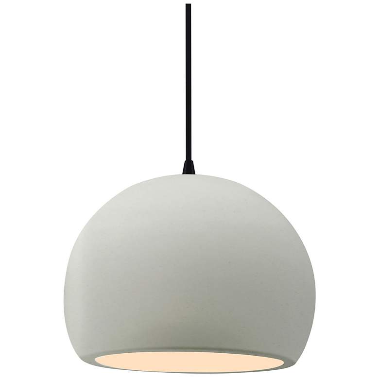 Image 1 7"W Matte White Frame Matte Black Small Globe Black Cord LED Pendant