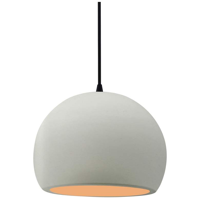 Image 1 7"W Matte White/Gold Frame Matte Black Small Globe Black Cord LED Pend