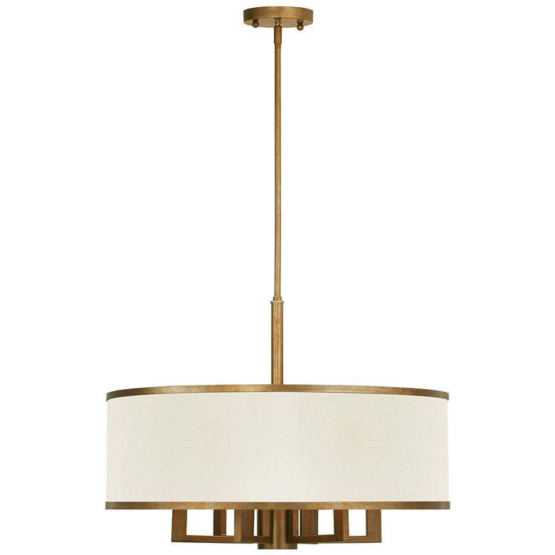 Image 1 7 Light Antique Gold Leaf Chandelier