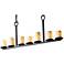 7-Light Dark Bronze & Creme Faux Candle Bar Chandelier