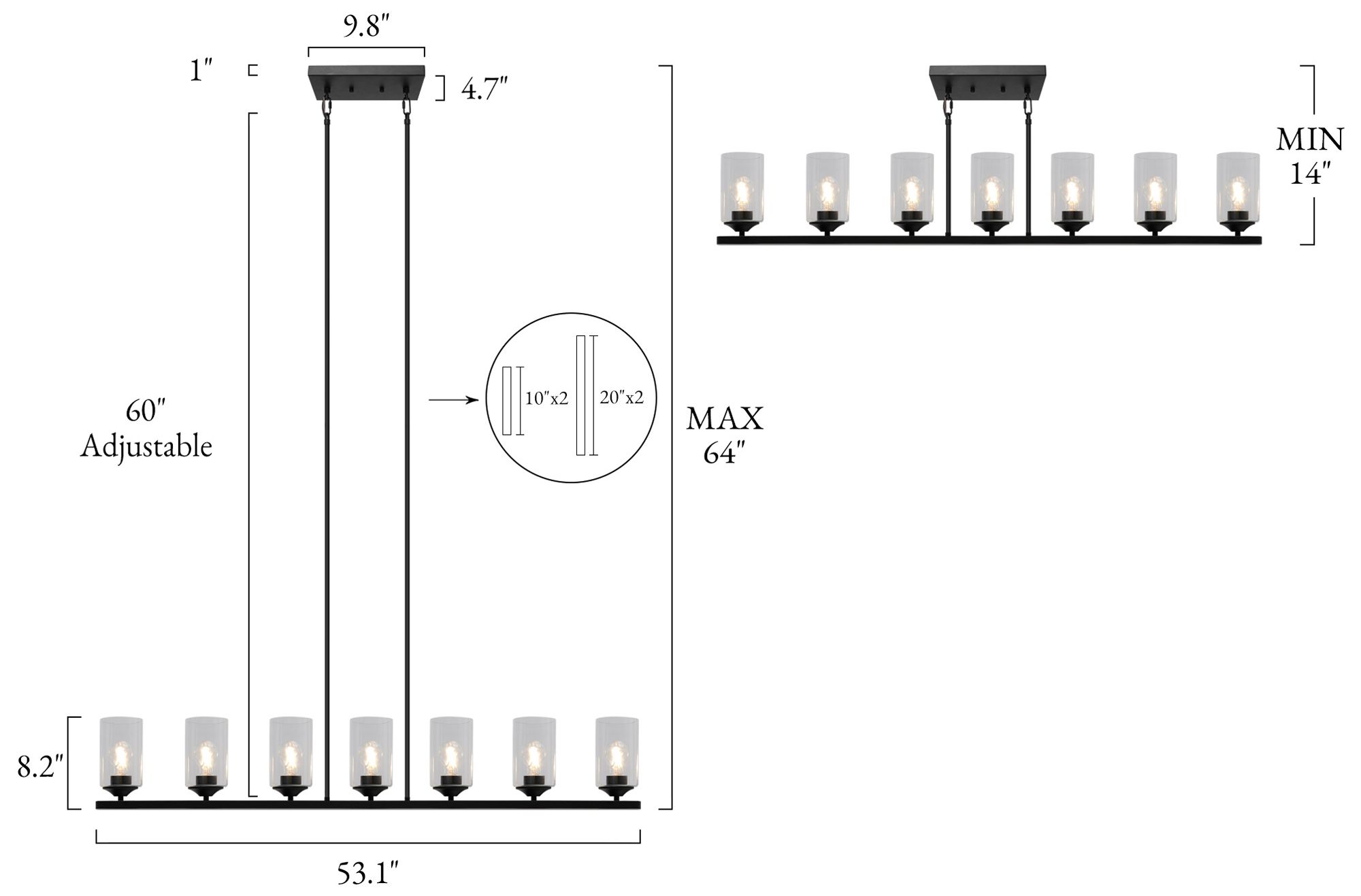 Image 2 7-Light Island Chandelier more views