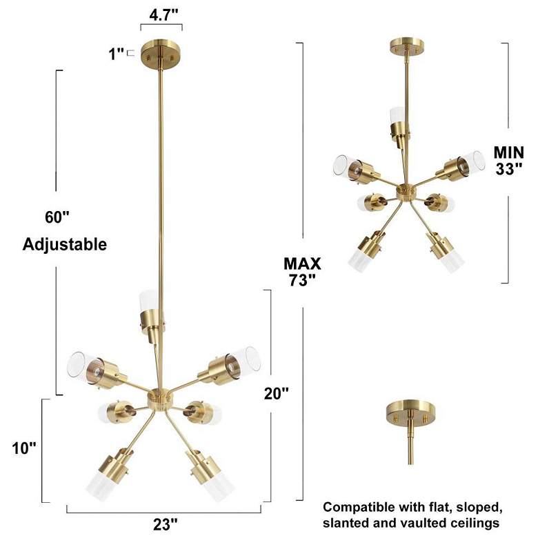 Image 2 7-Light Plating Brass Chandeliers with Clear Glass more views