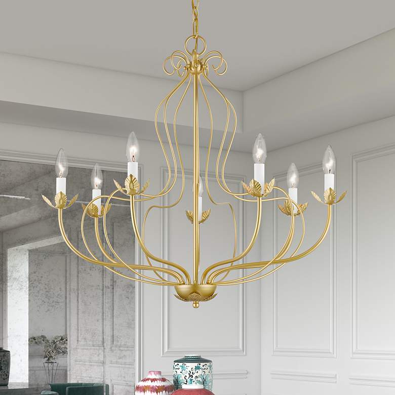 Image 1 7 Light Soft Gold Chandelier