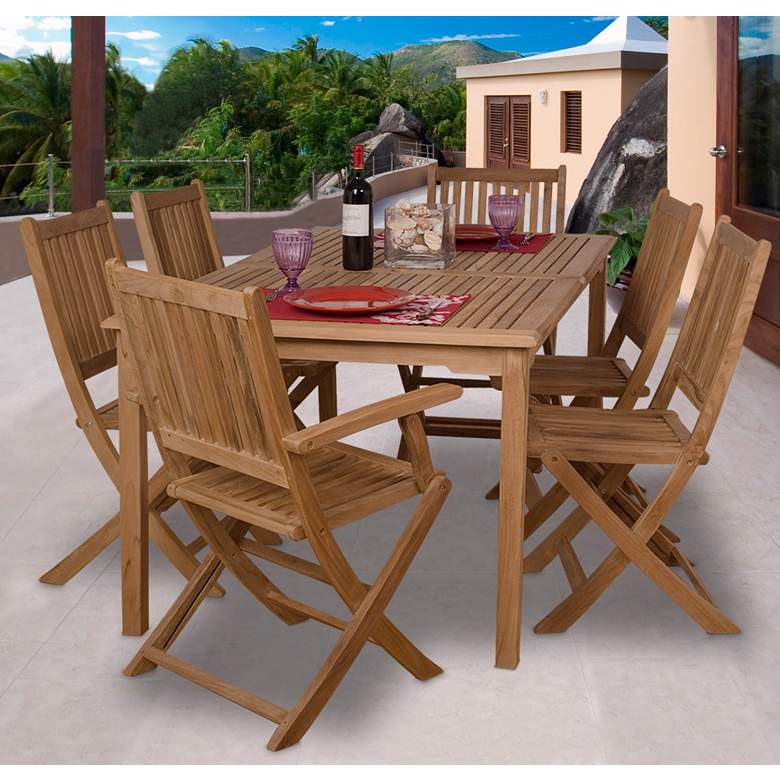 Image 1 7 Pieces Teak Strathearn Outdoor Dining Set