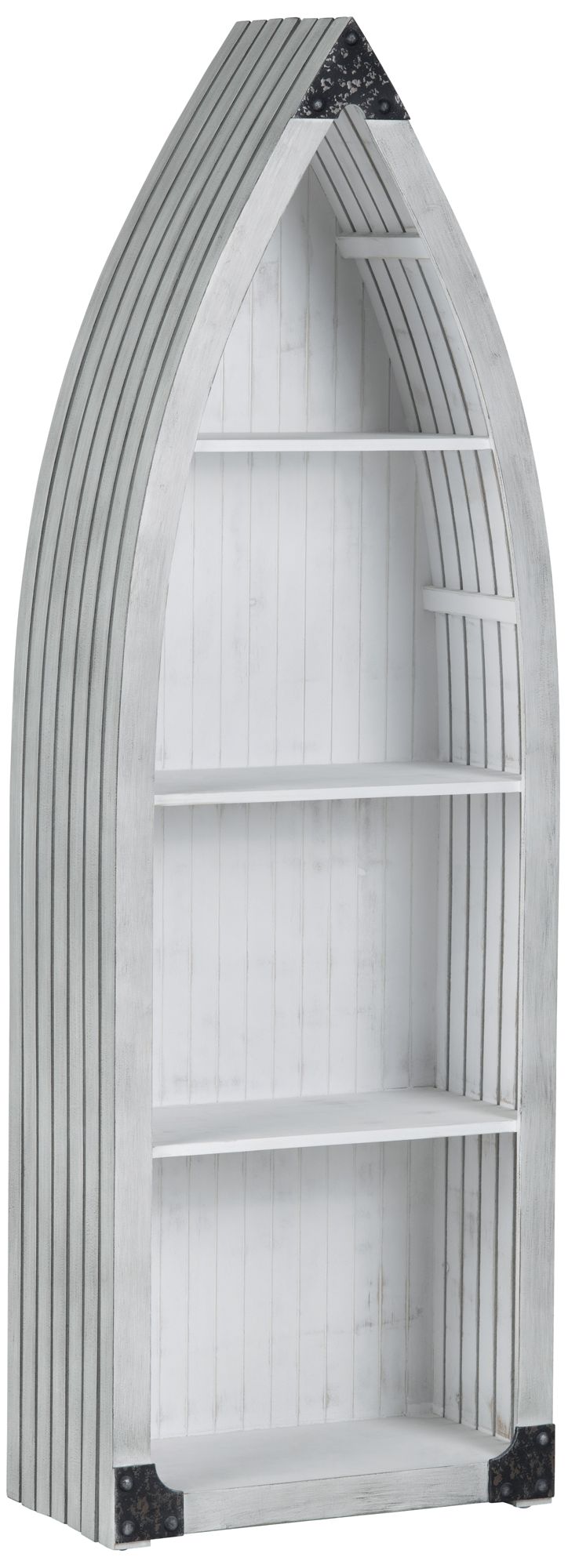 Image 2 70.86 in. White Solid Wood 4 Shelf Bookcase