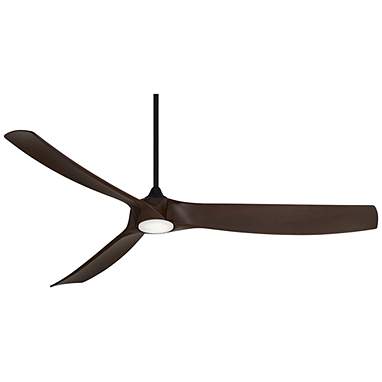70" Casa Vieja Kona Wind Black-Walnut LED Damp Ceiling Fan with Remote