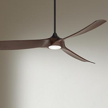 70" Casa Vieja Kona Wind Black-Walnut LED Damp Ceiling Fan with Remote