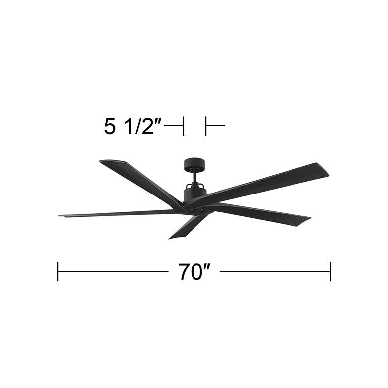 Image 5 70 inch Aspen Midnight Black Outdoor Ceiling Fan with Remote more views
