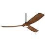 3_70" Casa Vieja Kona Wind Black-Koa LED DC Damp Ceiling Fan with Remote