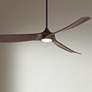 2_70" Casa Vieja Kona Wind Black-Walnut LED Damp Ceiling Fan with Remote