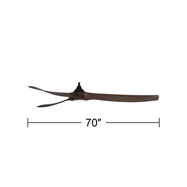 Image 7 70" Casa Vieja Kona Wind Black-Walnut LED Damp Ceiling Fan with Remote more views