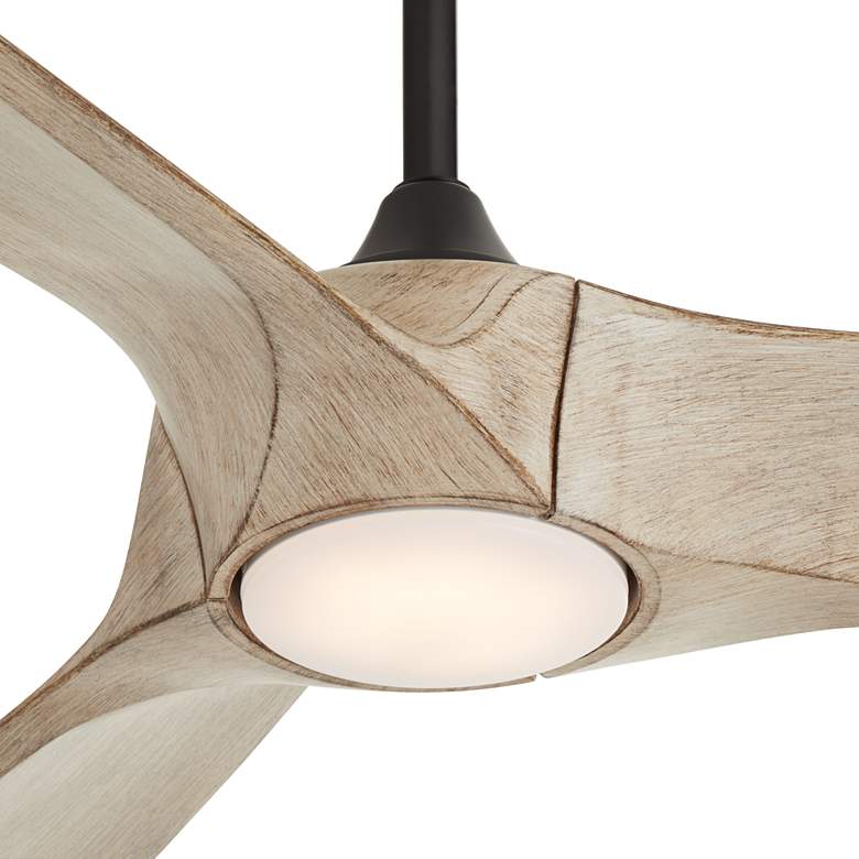 Image 3 70" Casa Vieja Kona Wind Black White Oak LED DC Damp Ceiling Fan more views