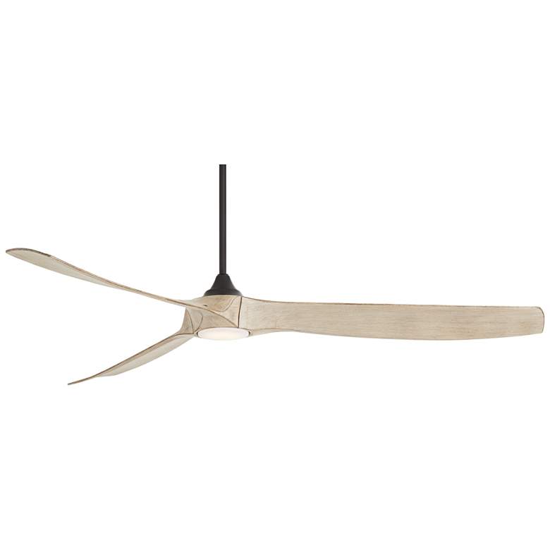Image 6 70" Casa Vieja Kona Wind Black White Oak LED DC Damp Ceiling Fan more views