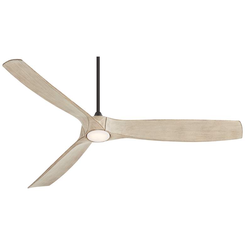 Image 7 70" Casa Vieja Kona Wind Black White Oak LED DC Damp Ceiling Fan more views