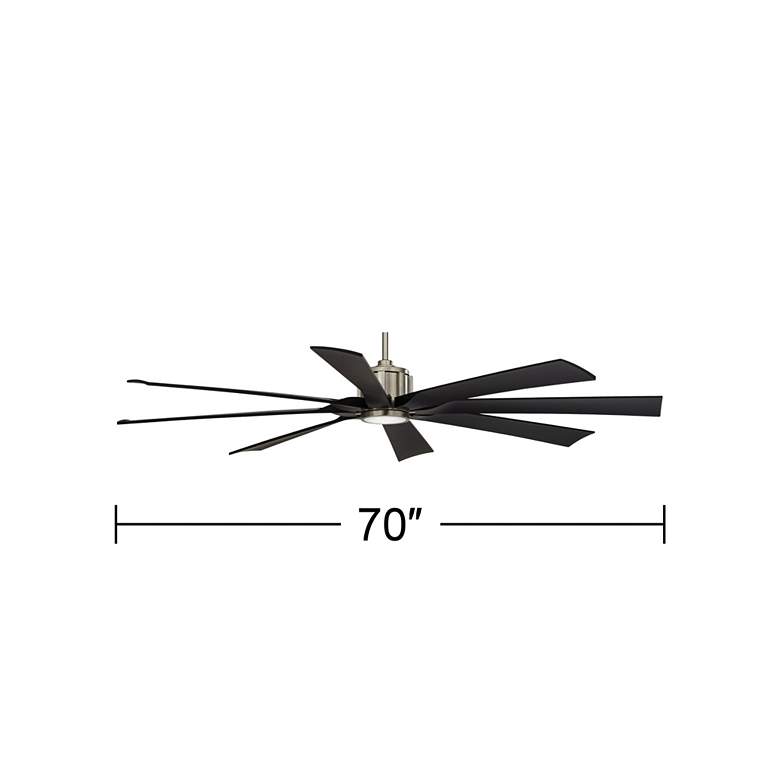 Image 7 70" Defender Nickel and Black Damp Rated LED Ceiling Fan with Remote more views