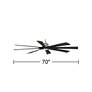70" Defender Nickel and Black Damp Rated LED Ceiling Fan with Remote
