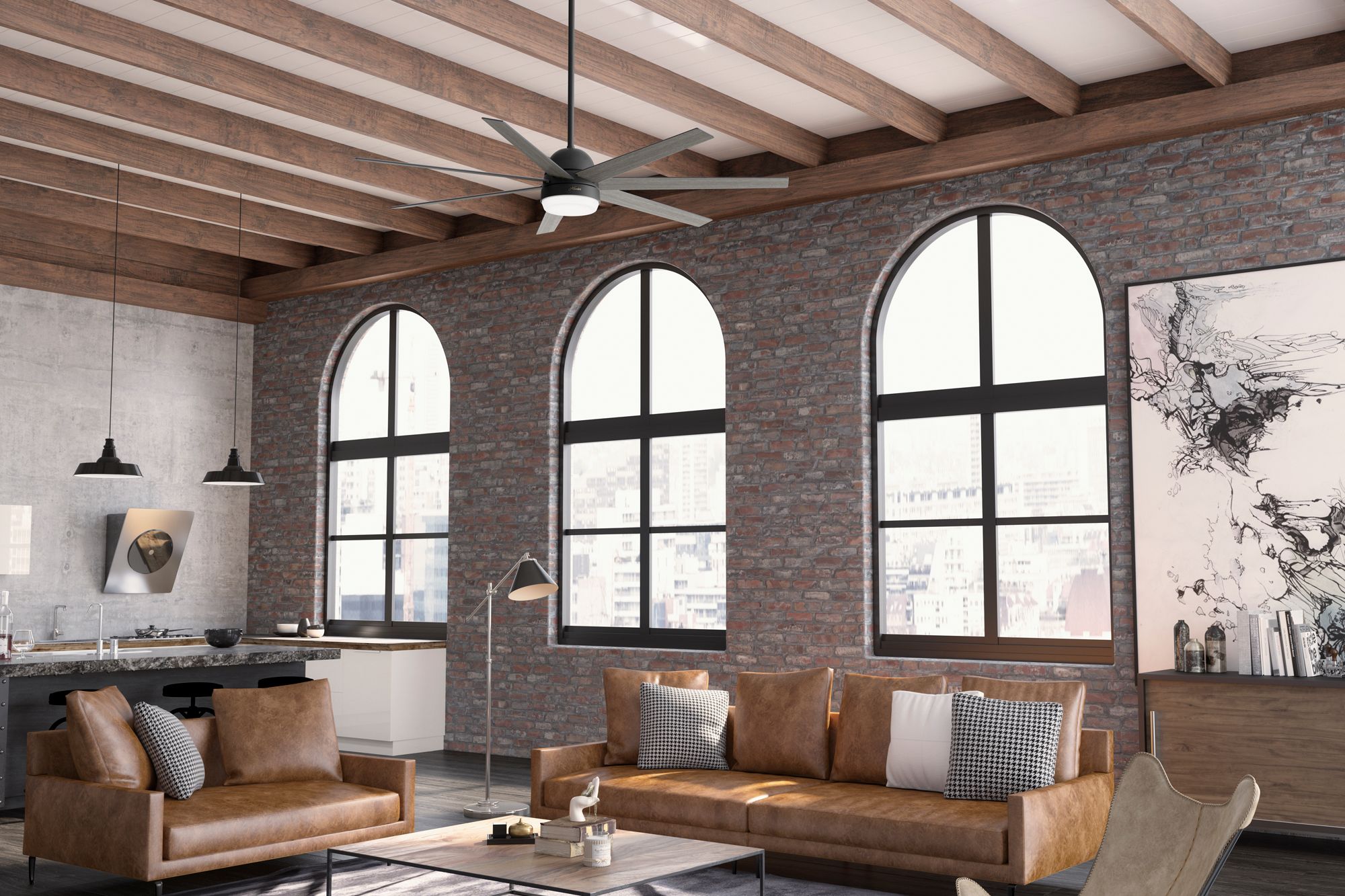 Image 5 70" Hunter Phenomenon Matte Black LED Smart Ceiling Fan more views