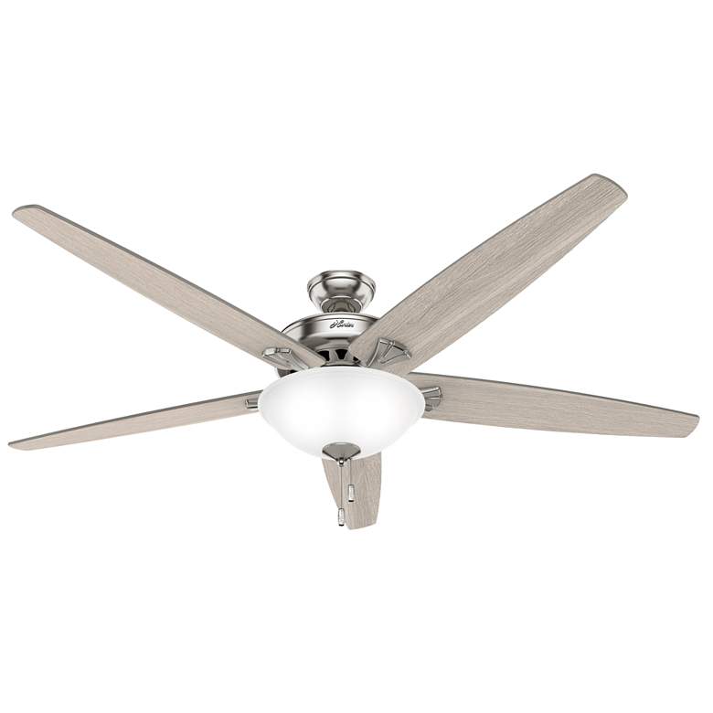 Image 1 70" Hunter Stockbridge LED Brushed Nickel Ceiling Fan with Pull Chain