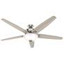 70" Hunter Stockbridge LED Brushed Nickel Ceiling Fan with Pull Chain
