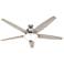 70" Hunter Stockbridge LED Brushed Nickel Ceiling Fan with Pull Chain