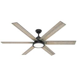 70&quot; Hunter Warrant Matte Black LED DC Ceiling Fan with Wall Control