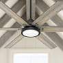 70" Hunter Warrant Matte Black LED DC Ceiling Fan with Wall Control