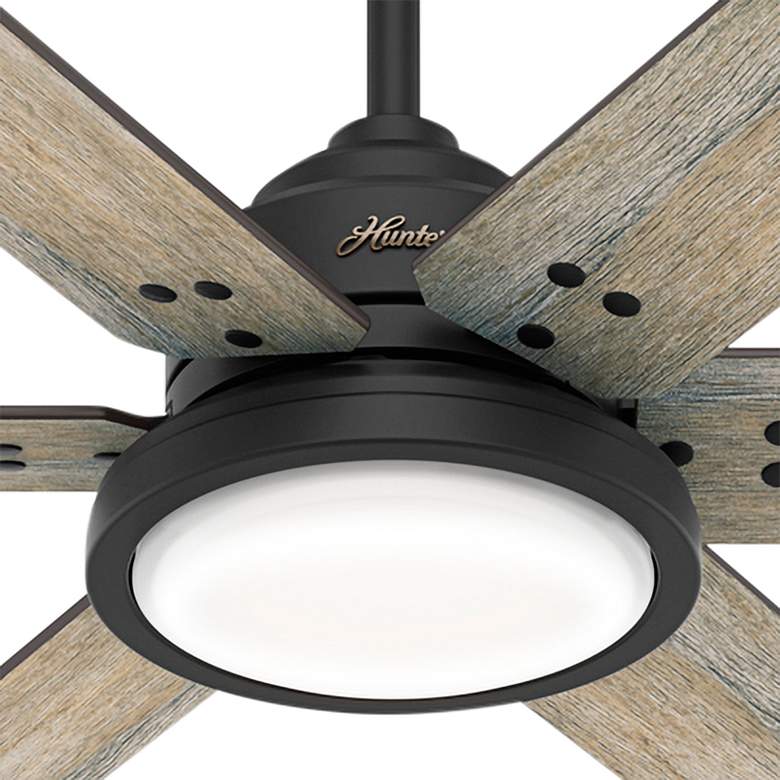 Image 3 70" Hunter Warrant Matte Black LED DC Ceiling Fan with Wall Control more views