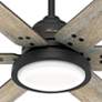 70" Hunter Warrant Matte Black LED DC Ceiling Fan with Wall Control