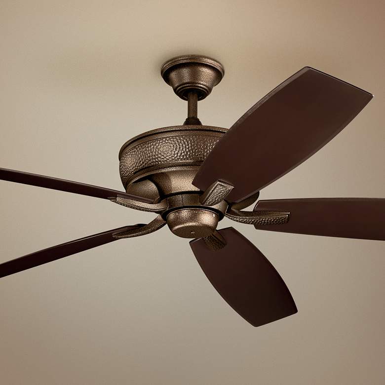 Image 1 70" Kichler Monarch Patio Copper Ceiling Fan with Wall Control