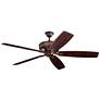70" Kichler Monarch Tannery Bronze Large Ceiling Fan with Wall Control