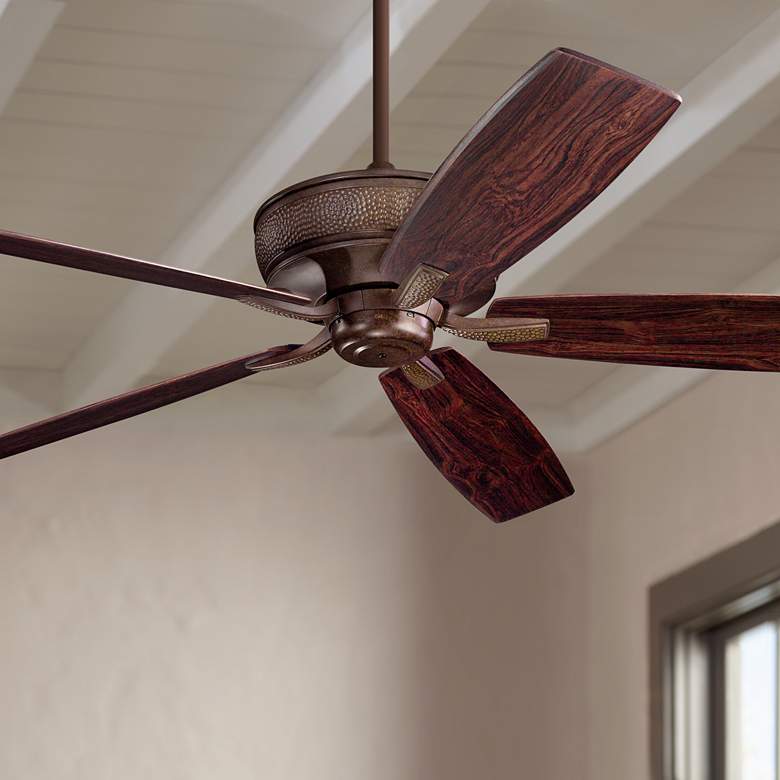 Image 1 70" Kichler Monarch Tannery Bronze Large Ceiling Fan with Wall Control