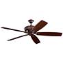 70" Kichler Monarch Tannery Bronze Large Ceiling Fan with Wall Control