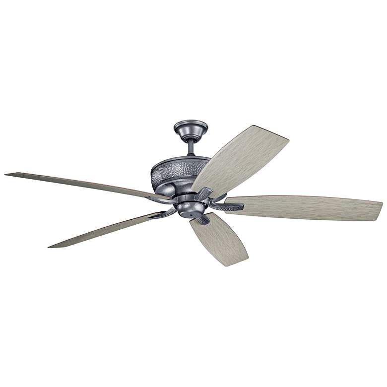 Image 2 70 inch Kichler Monarch Weathered Steel Wet Rated Fan with Wall Control