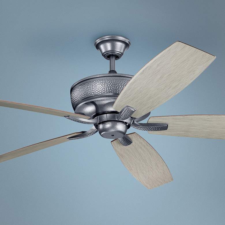 Image 1 70 inch Kichler Monarch Weathered Steel Wet Rated Fan with Wall Control