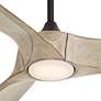 70" Koa Wind Black- Distressed White Oak LED DC Damp Ceiling Fan
