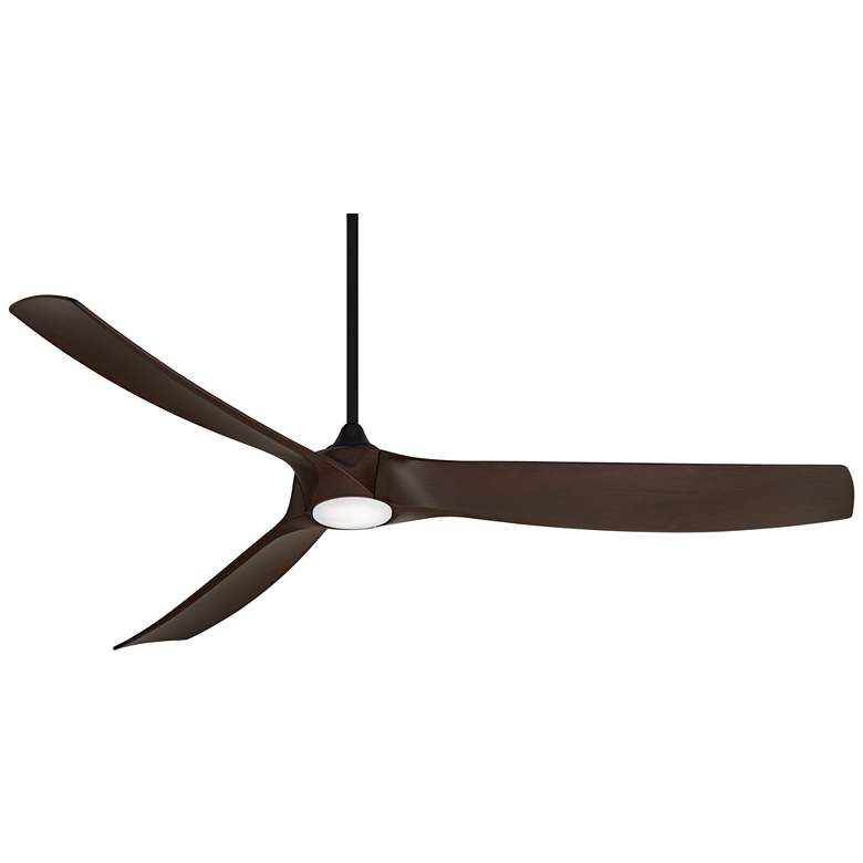 Image 2 70 inch Koa Wind Black-Walnut LED DC Damp Rated Ceiling Fan with Remote