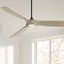 70" Kona Wind Black-Distressed White Oak LED DC Damp Ceiling Fan