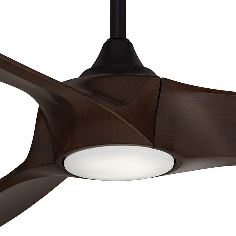 Image 3 70" Kona Wind Black-Walnut LED DC Damp Rated Ceiling Fan with Remote more views