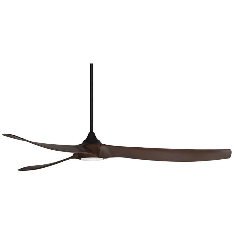 Image 5 70" Kona Wind Black-Walnut LED DC Damp Rated Ceiling Fan with Remote more views