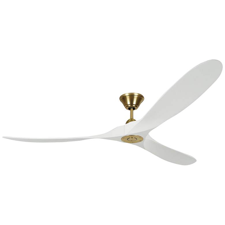 Image 2 70" Maverick Brass and White Modern Large Damp Ceiling Fan with Remote