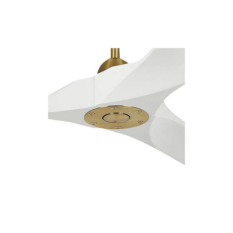 Image 3 70" Maverick Brass and White Modern Large Damp Ceiling Fan with Remote more views