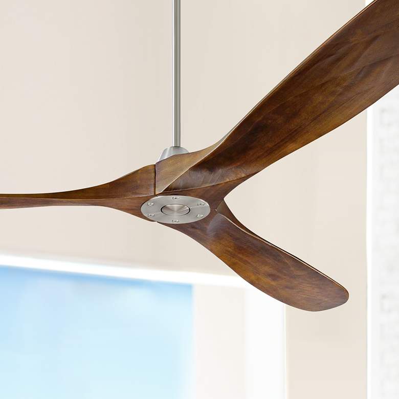 Image 1 70 inch Maverick Max Brushed Steel Ceiling Fan with Remote