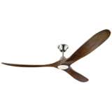 70&quot; Maverick Max Brushed Steel LED Damp Rated Ceiling Fan with Remote