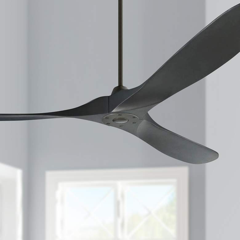 Image 1 70" Maverick Max Damp 3-Blades Matte Black Ceiling Fan with Remote