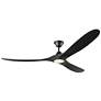 70" Maverick Max Matte Black LED Damp Rated Ceiling Fan with Remote