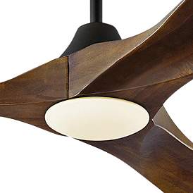 Image3 of 70" Maverick Max Walnut Large LED Ceiling Fan with Remote Control more views