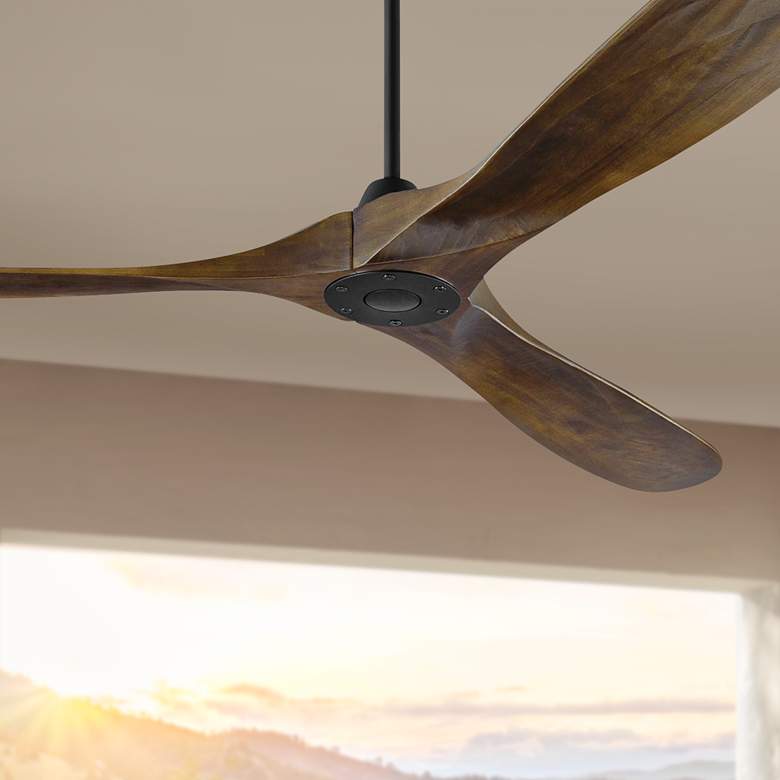 Image 1 70" Maverick Walnut 3-Blade Modern Ceiling Fan with Remote Control