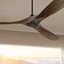 70" Maverick Walnut 3-Blade Modern Ceiling Fan with Remote Control
