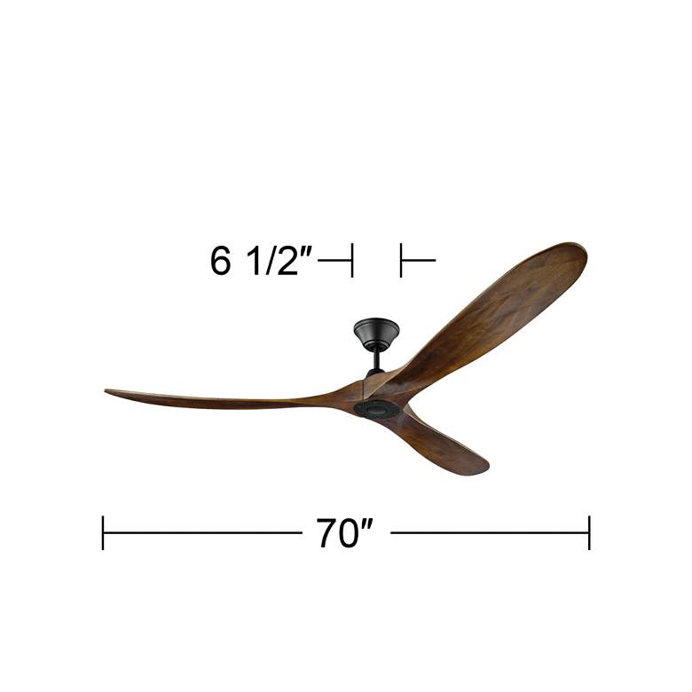 Image 4 70 inch Maverick Walnut 3-Blade Modern Ceiling Fan with Remote Control more views