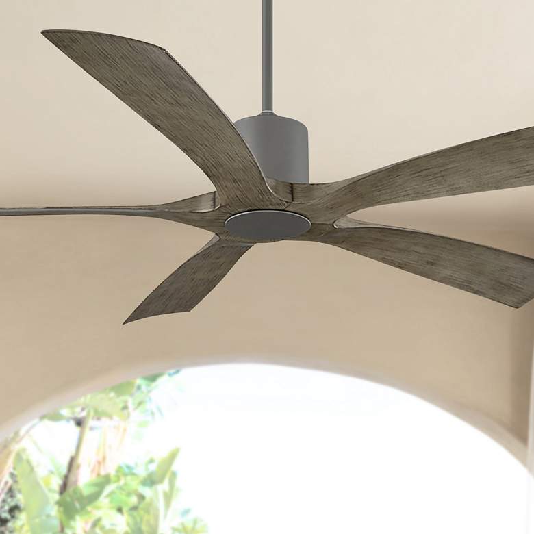 Image 1 70" Modern Forms Aviator Graphite Outdoor Wet Rated Smart Ceiling Fan